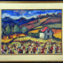 Milan Konjović <br>Kuća u vinogradu, 1947. <br>ulje na lesonitu, 71,5 h 53 cm <br>potpis d. l.: Konjović 47 